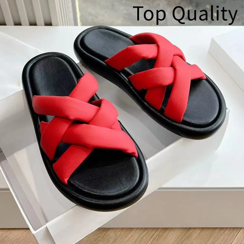 

Women's classic solid color cross strap slippers sandals women's leather simple and versatile outdoor slippers