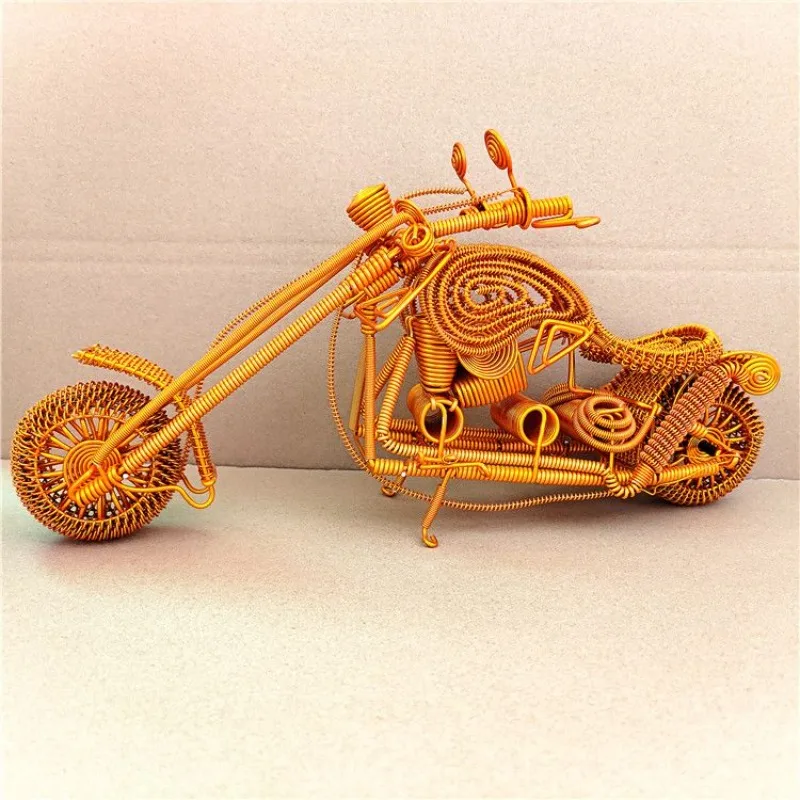 Super motorcycle  Colorful aluminum wire crafts  Motorcycle ornaments  Decoration  DIY handmade modeling