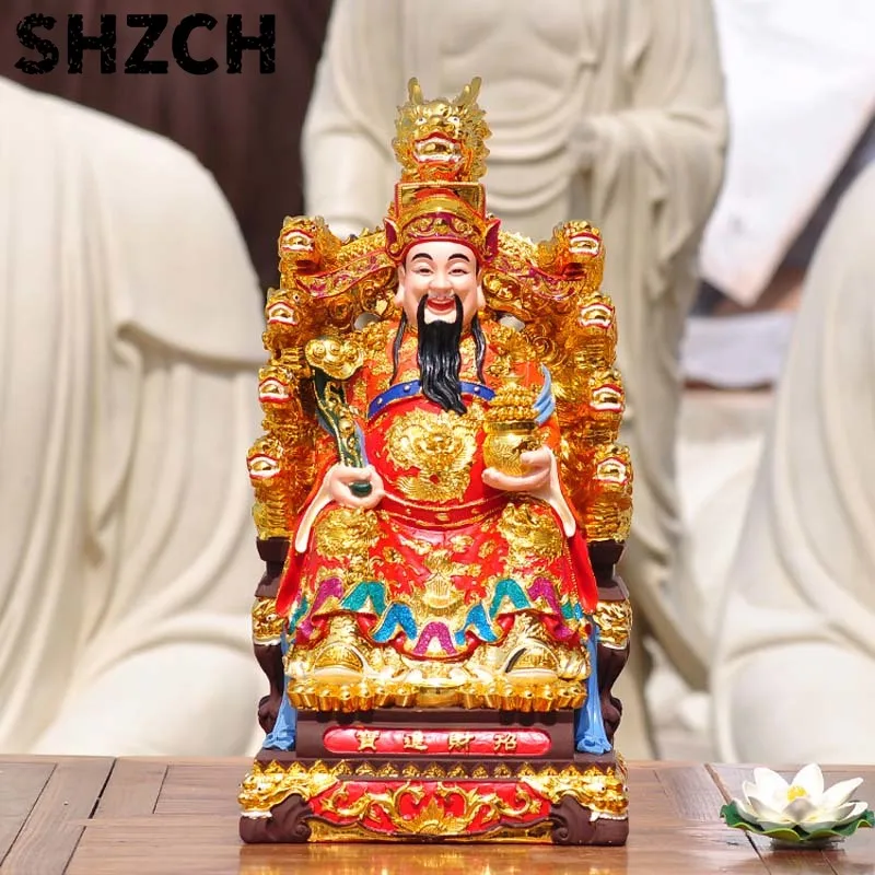 HOME Shrine protection SHOP Worship Mammon God of wealth 9 dragons CAI SHEN Recruit wealth Bring good luck money Buddha statue