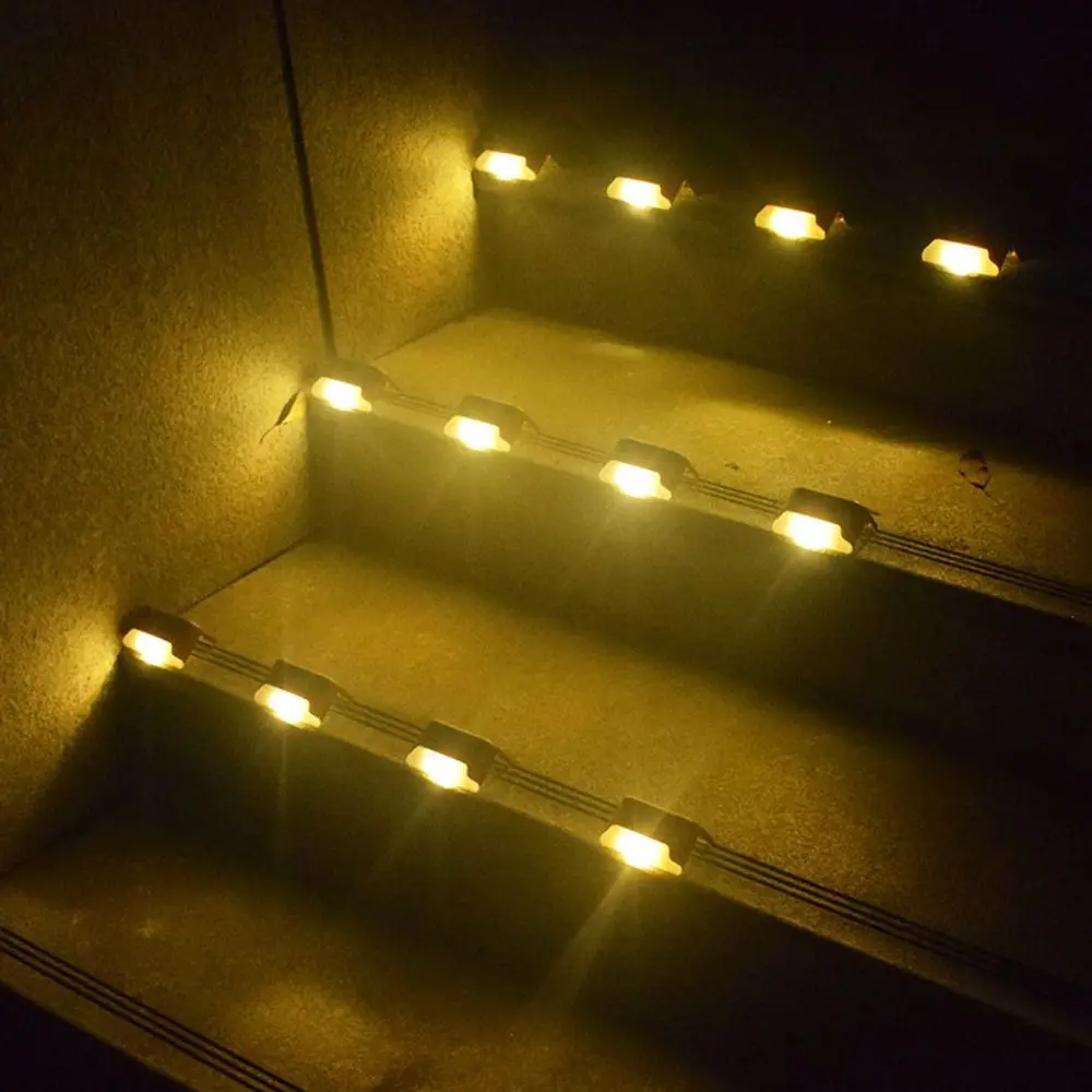 Multifunctional Waterproof LED Solar Step Lamp Solar Powered Outdoor Fence Lamp Garden Yard Street Garden Lights