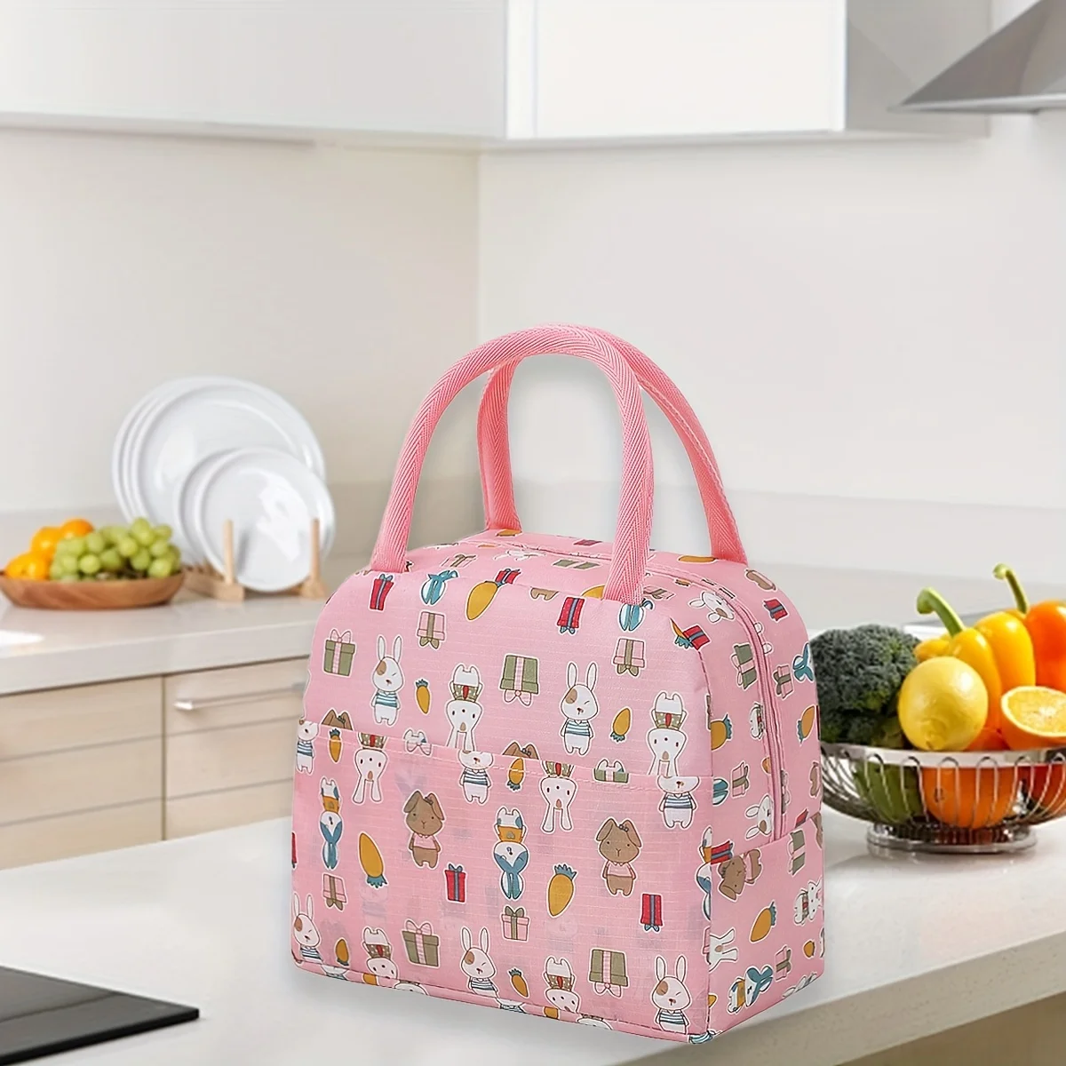 1pc-Nuova borsa isolante decorativa di grande capacità per pranzo al sacco, borsa bento addensata in foglio di alluminio, pranzo isolante b