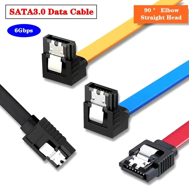 SATA 3.0 III SATA 7Pin Data Cable 6Gb/S SSD Cables HDD Hard Disk Drive Cord Line With Buckle And Iron Plate