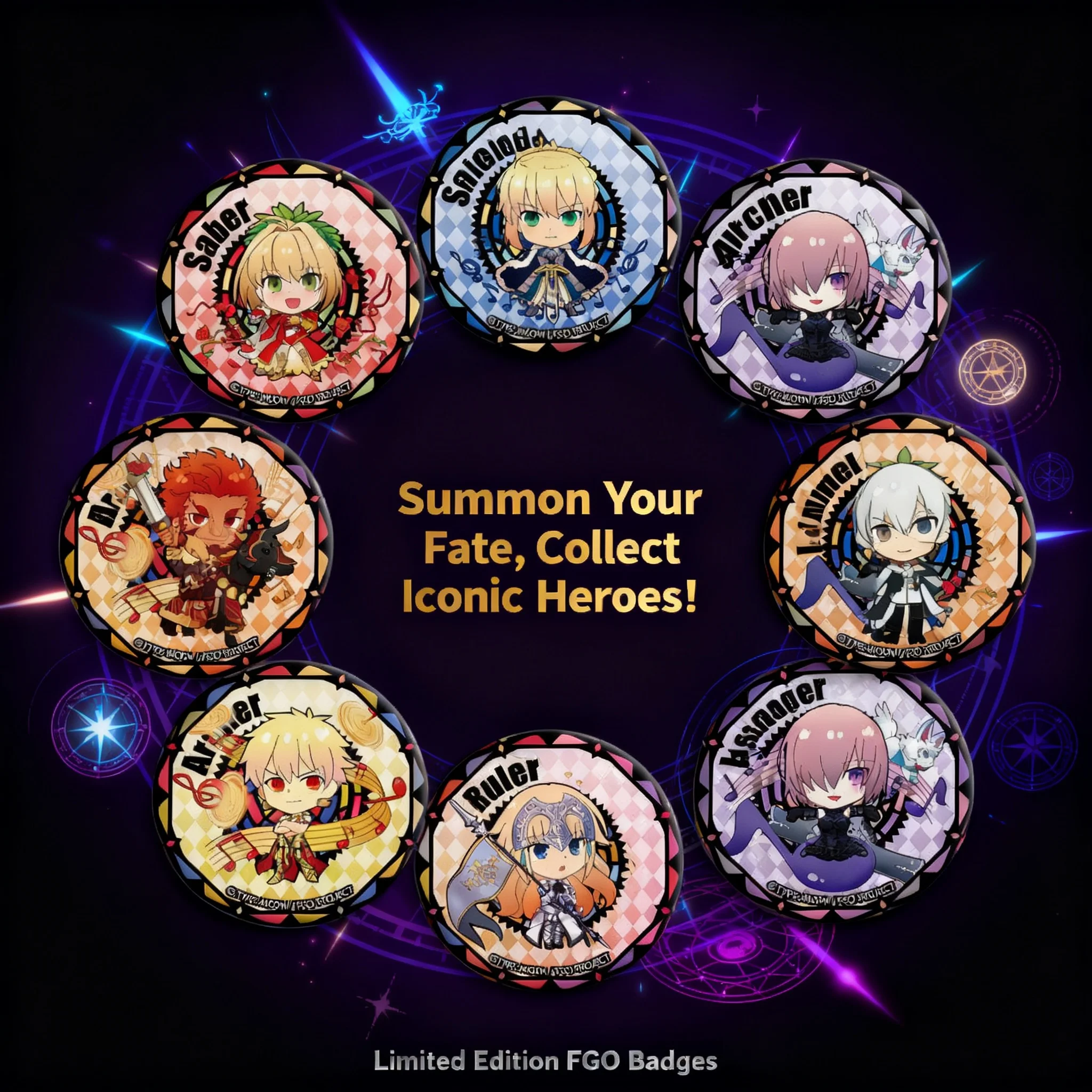 Fate Anime Merchandise - Fate Grand Order アニメバッジ 58mm セイバー騎士王
