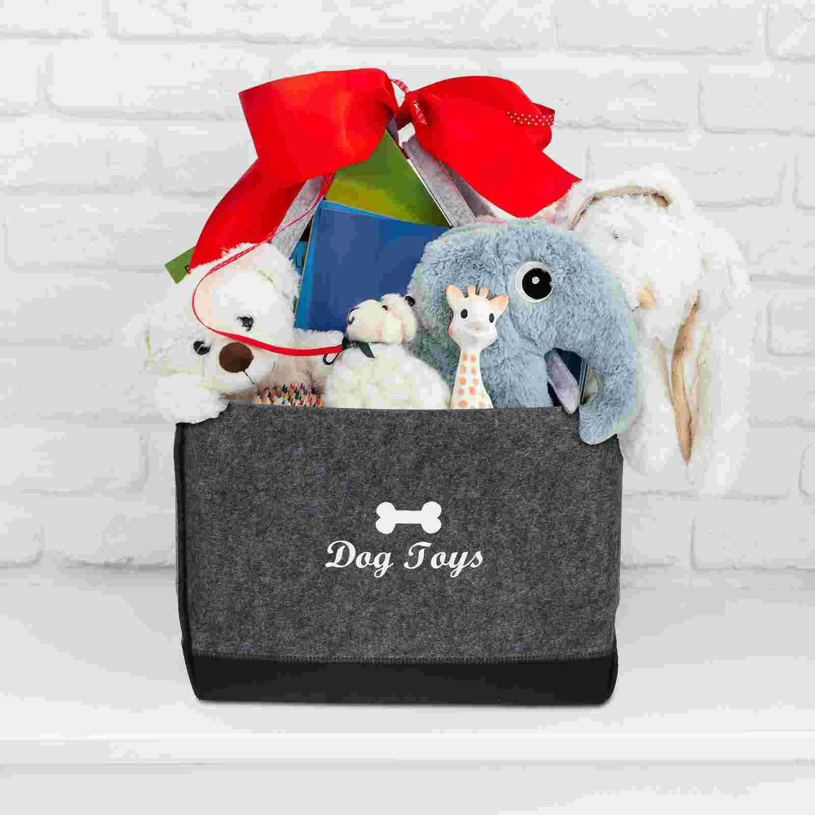 Scatola dei giocattoli per cani Cestino dei giocattoli per cani Cestini portaoggetti per contenitori per animali domestici in feltro Contenitore per giocattoli per animali domestici Contenitore per giocattoli per gatti Scatola per giocattoli per cani