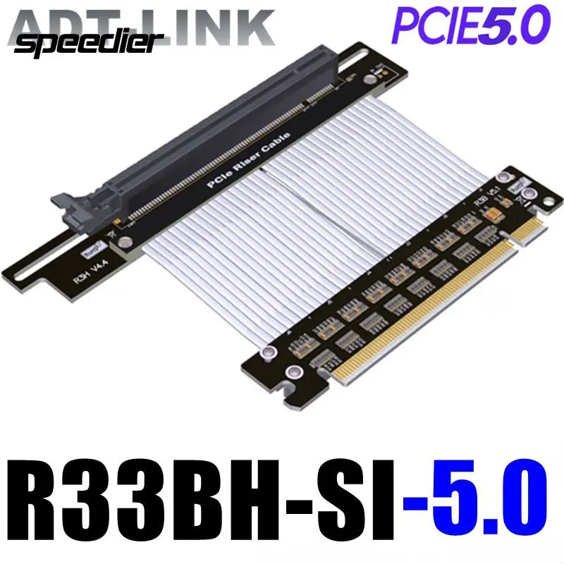 

2022 NEW Riser PCIE 5.0 16x Extreme High Speed Riser Cable PCI Express x16 PCI-E Port GPU Extension Card-Right Angle Connector