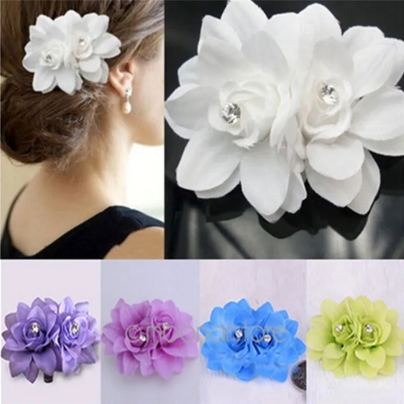 Beauty Women\'s Bridal Wedding Orchid Flower Hair Clip Hairpins Barrette Women Accessories