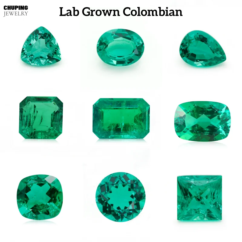

Lab Grown Colombian Hydrothermal Free Choice Multi Shapes With Certificate Loose Colombian Emerald Gemstones For Jewelry Making
