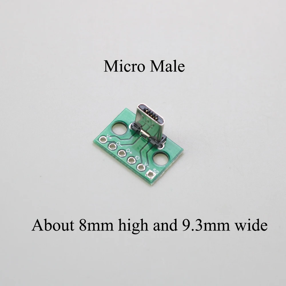 

1pc Vertical USB Micro USB 2.0 Male lengthen Head Connector PCB Converter Adapter Breakout Board 180 Degree Vertical