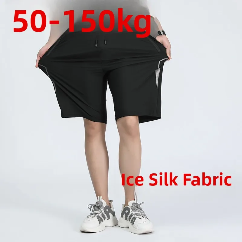 Extra Large Size Men's Qui Dry Sports orts Ice Silk Thin Breathable Casual Five-Quarter Pants Faionable Urban Sle