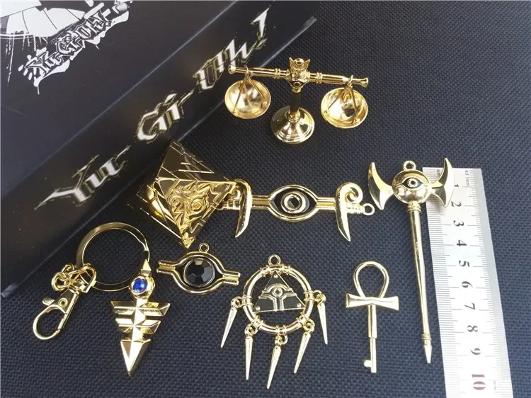 Yugioh Millennium Treasures Necklace Pendant Weapons Collection Set Muto Yugi Golden Cosplay Emperor\'s Key Yu-Gi-Oh! Gifts