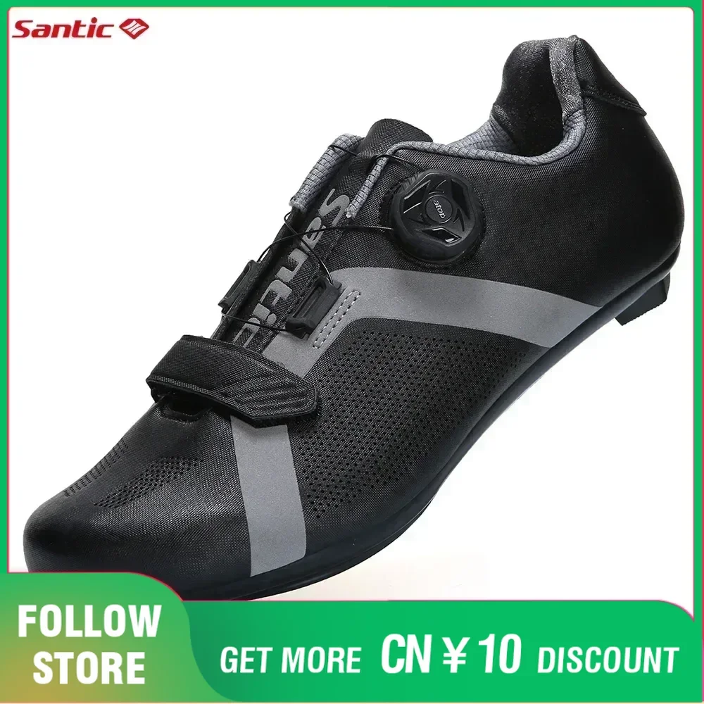 Santic Cycling Lock Shoes Fits SPD-SL Pedal Unisex Men Women Outdoor Road Riding Sneakers Professional Comfortable Bicycle Shoes