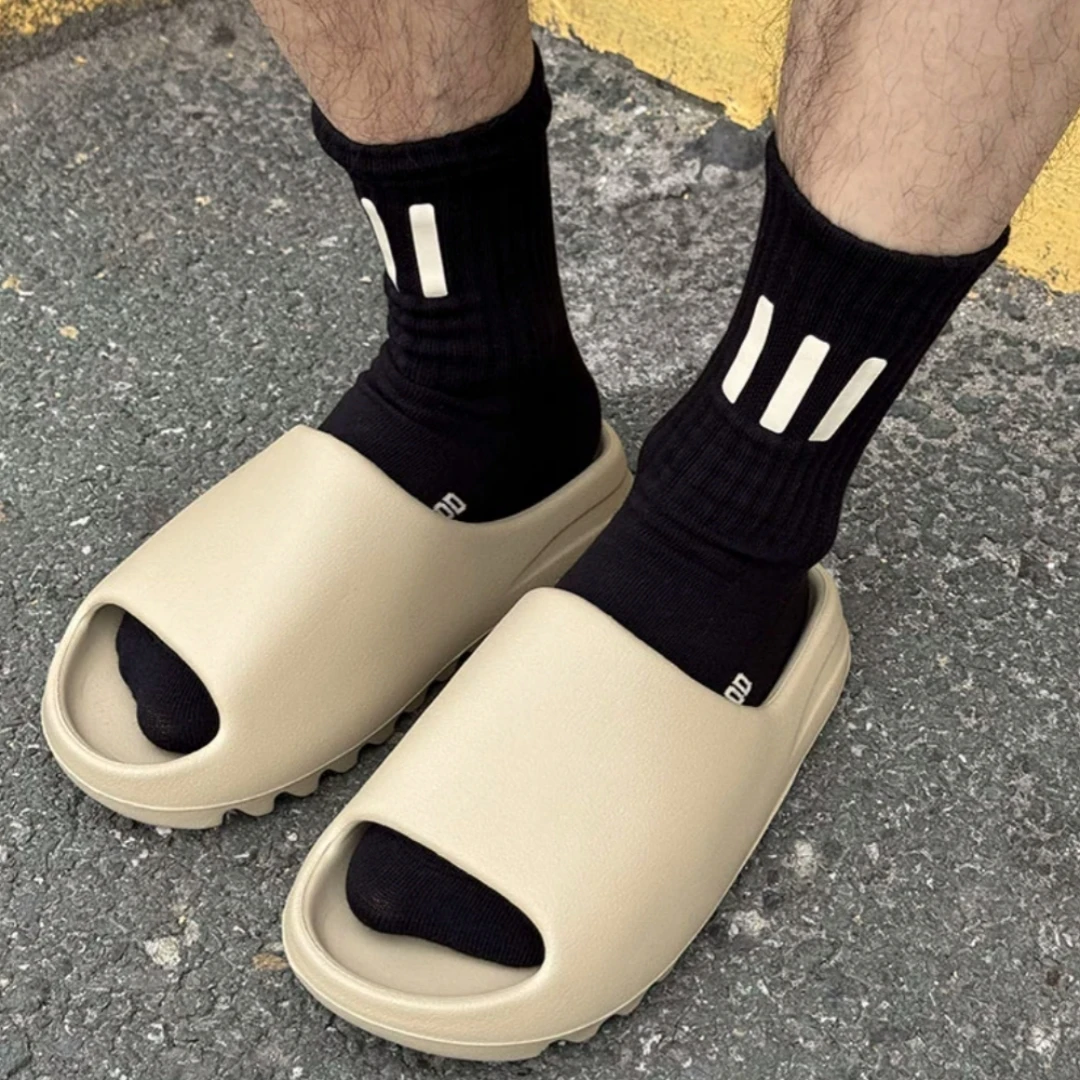 جوارب رجالية ثلاثية الأبعاد طباعة سيليكون قطن رياضة الهيب هوب كرة السلة سكيت أبيض/أسود بالجملة 3 زوج/صندوق #3