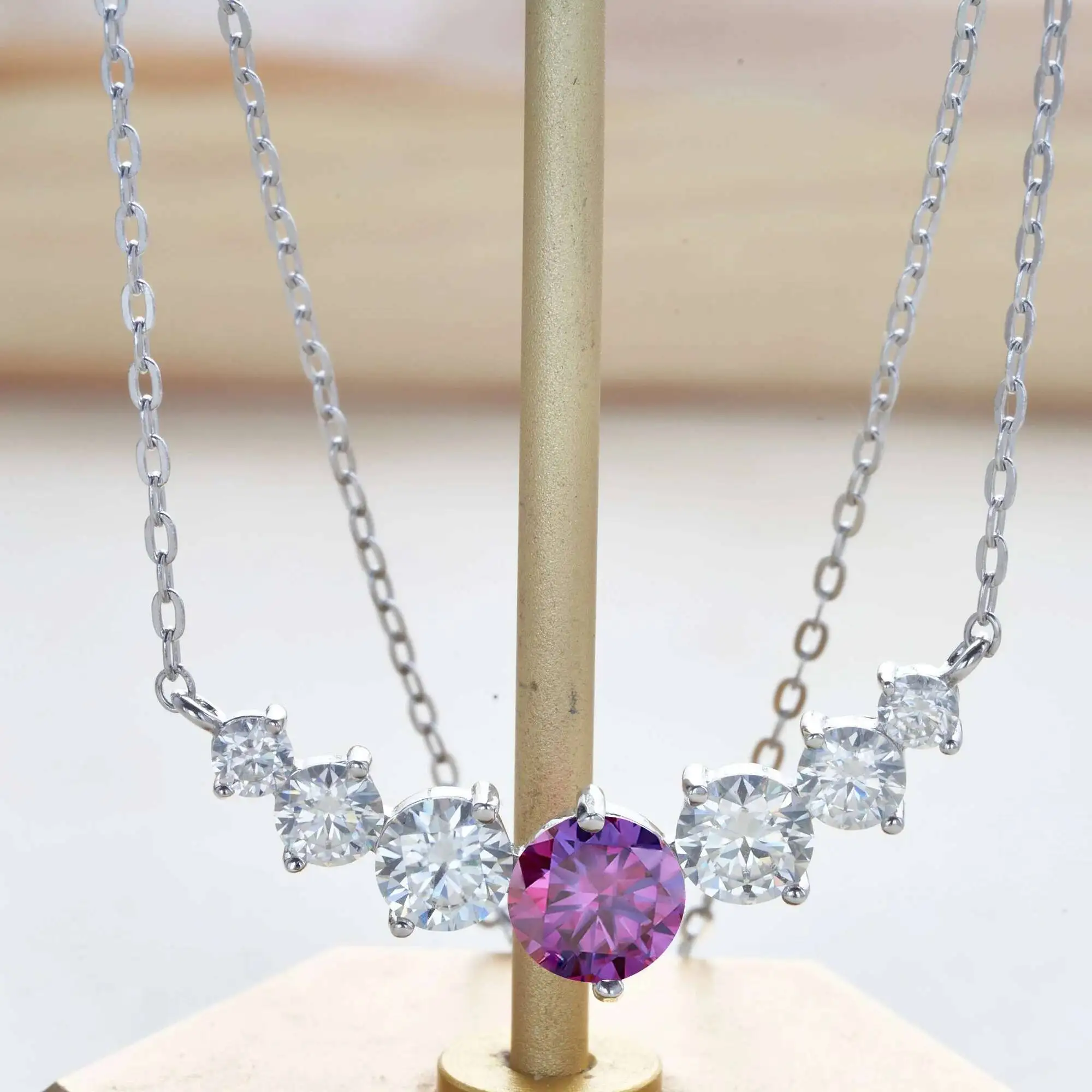 Classic D Color Carat Moissanite Diamond S925 Silver Pendant Necklace For Women Exquisite Anniversary Commemorative Fine Jewelry