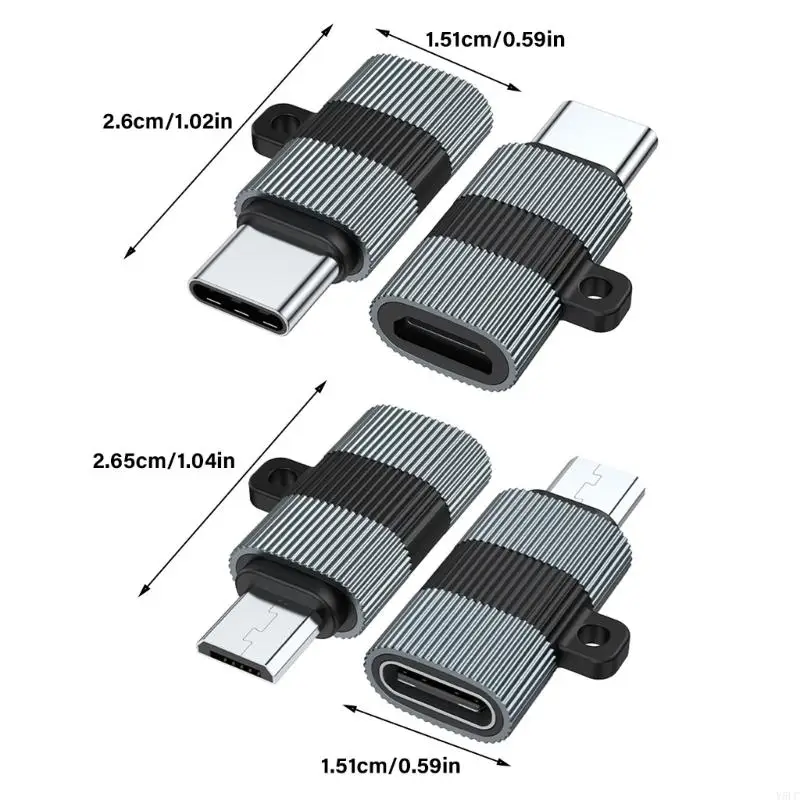 Y5LC Metal tipo MicroUSB macho adaptadores 480Mbps convertidores datos adaptador cargador