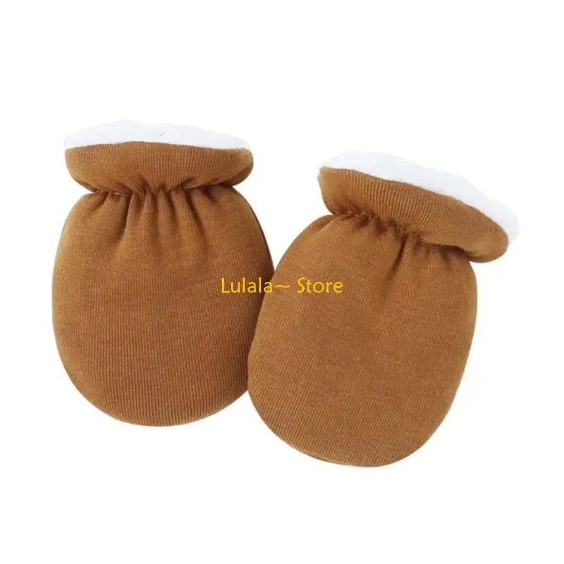 

Y4QA Infant Protective Hand Cover Lovely Baby Anti-Grab Mittens Breathable Gloves