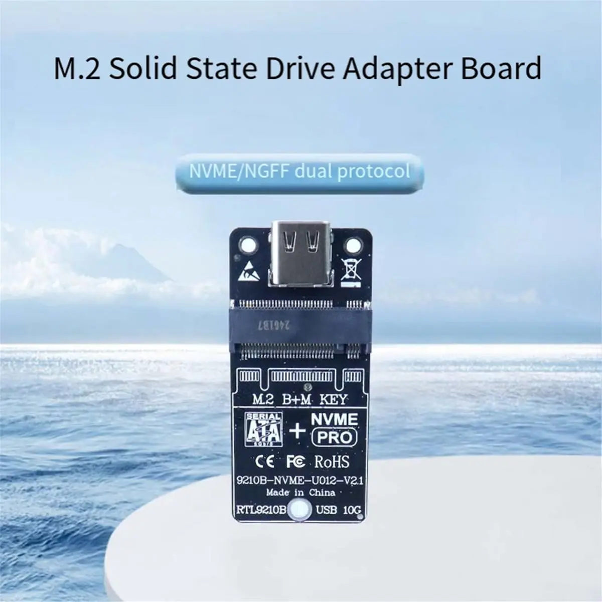 【A60I】 M.2 SSD Enclosure RTL9210B, Dual-Protocol NVMe/NGFF Adapter 10Gbps