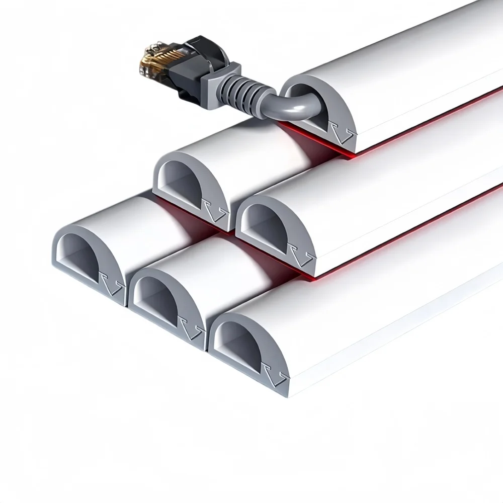 1pc 1m/39.37inProfessional Self-Adhesive Wall Cord Hider Raceway Cable Concealer PVC Flexible Cable Management Home Office
