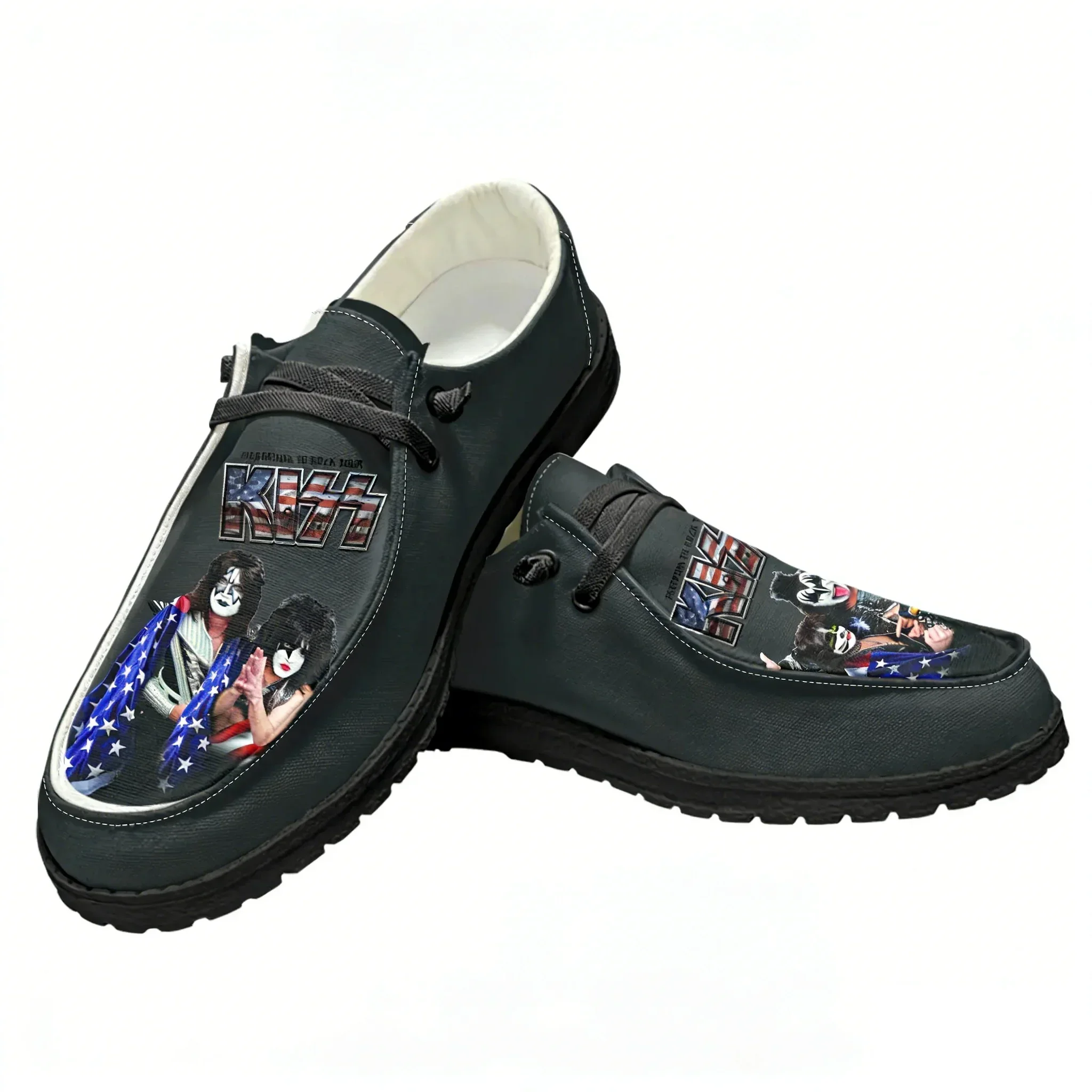 

Heavy Metal Rock Band Kiss Casual Shoes Men Woman Flat Shoe Breathable Indoor Outdoor Lightweight Footwear Custom Made Shoe