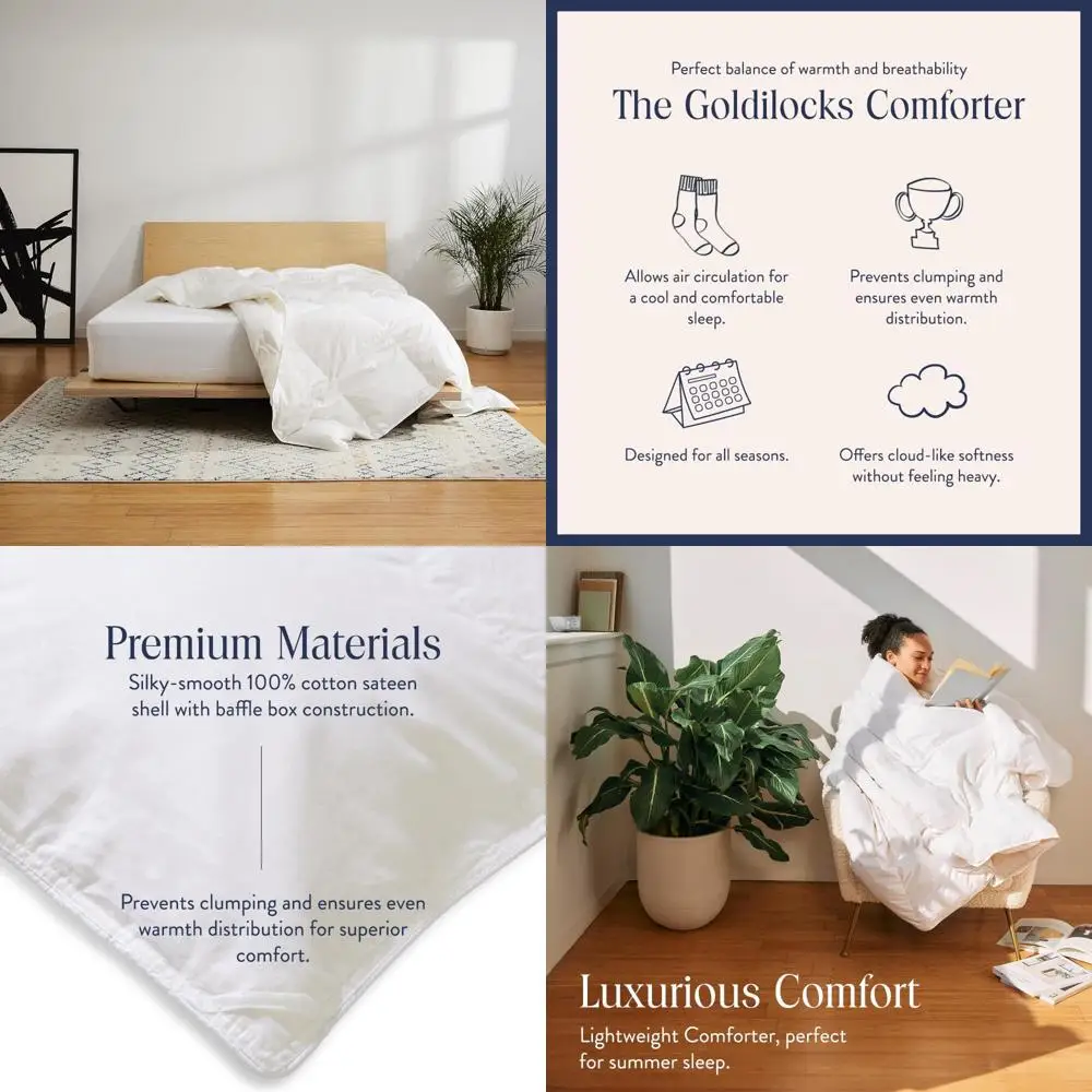 

Canadian Duck Down Duvet Insert - Natural Lightweight Luxury, 650 Fill Power, 100% Cotton Shell