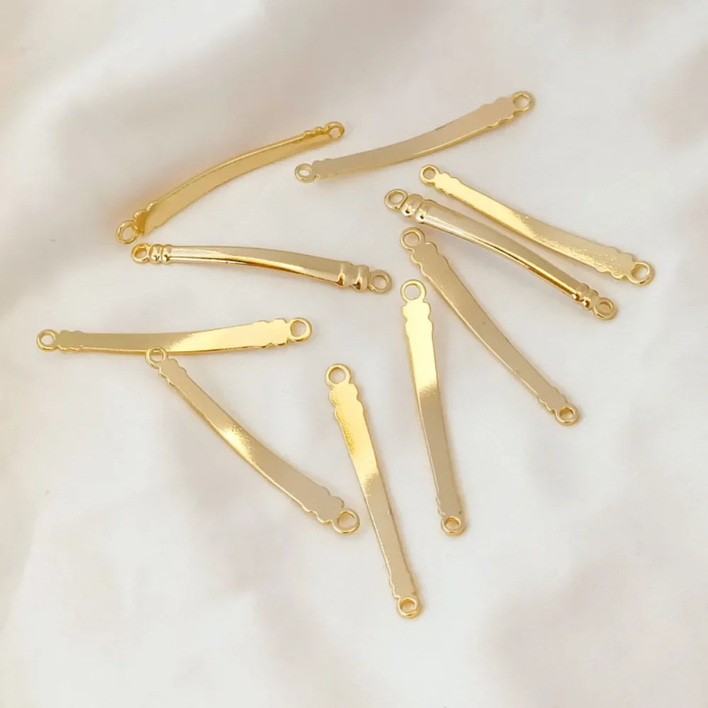 

14K Gold-plated Double Hanging Connection Carrying Pole, Approximately 44mm Long, Handmade DIY Bracelet, Accessory Material