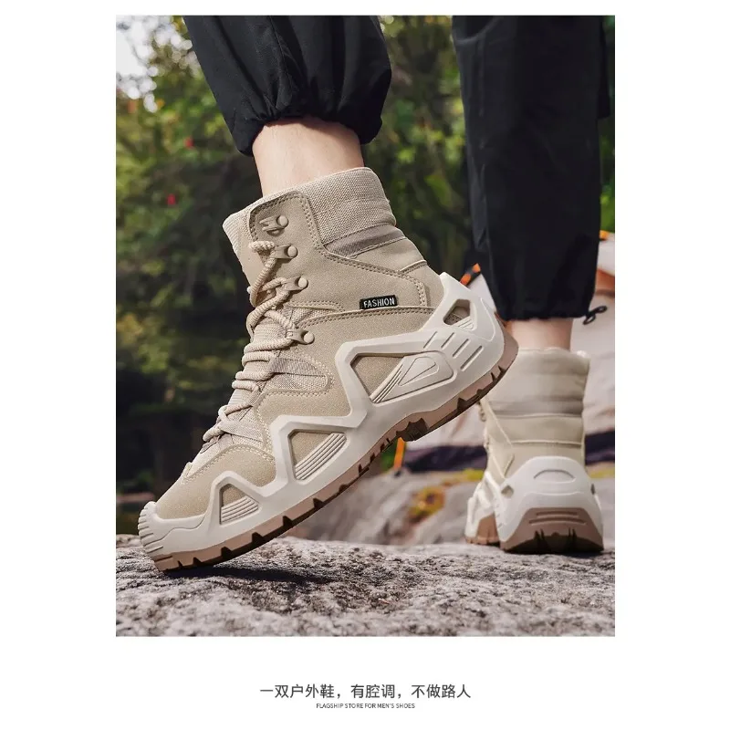 2026 Men Tactical Boots With Straps For Combat Training Waterproof Straps Outdoor Hiking Breathable Shoes Multifunctional Winter