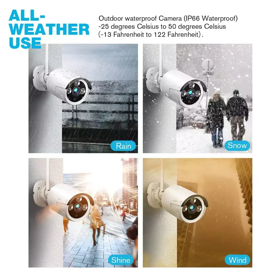 الصين مصنع 3MP 4Set كاميرات الإسكان في الهواء الطلق أمن الوطن الذكي IP اللاسلكية واي فاي نظام الدوائر التلفزيونية المغلقة الكاميرا مع طقم Nvr #6