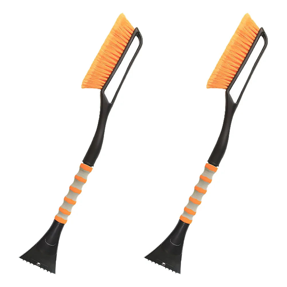 2 PCS Brooms Snow Windshield Ice Truck Vehicle Scraper Shovels Orange Car Auto