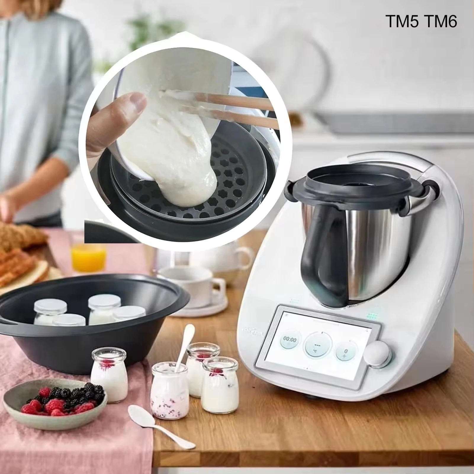 Mixing Pot Lid for Thermomix TM5 TM6 Large Hole Visual Operation Open Cover