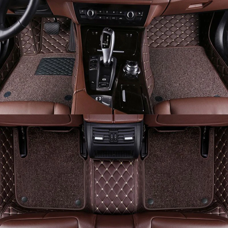 Custom Double Layer Leather Colorful Car Floor Mat for Chery Tiggo 3 Year 2005-2023 Auto Carpet Accessories Interior Parts