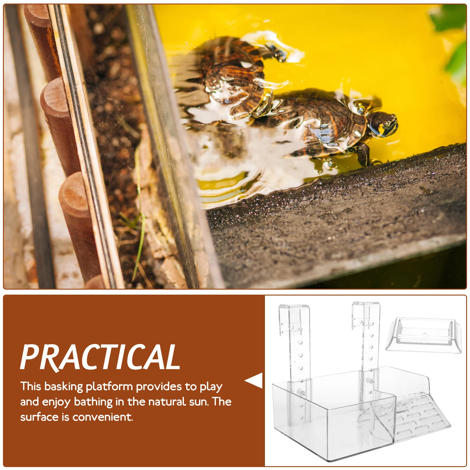 

WallMounted TurtleBaskingPlatform AquariumDecor FishTankSupply AcrylicMaterial ReptileAccessories HighWaterLevel FloatingDeck