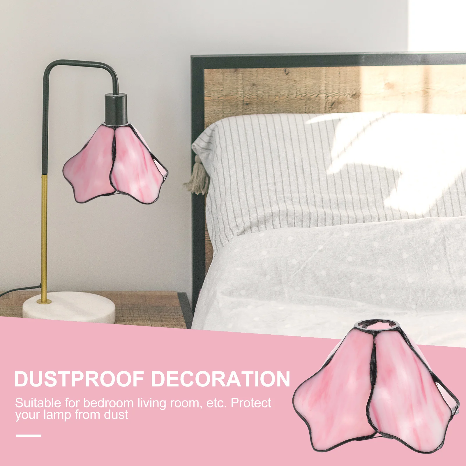 

Glass Lampshade Lotus Shape Delicate Simple Lamp Cover Durable Chandelier Light Accessory Create Natural Warm Atmosphere Bedside