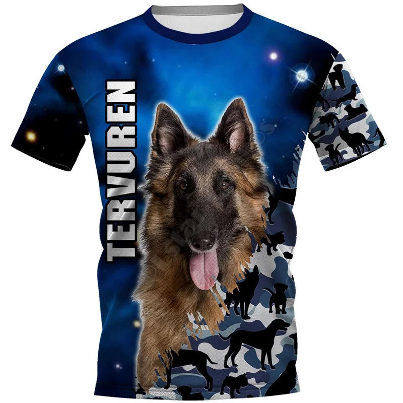 Amstaff Bitbull Dog T Shirt Men's 3D Tervuren Doggy Printed Tee Shirts Womens Clothing Summer Kids Casual Tops Tees Short Sleeve