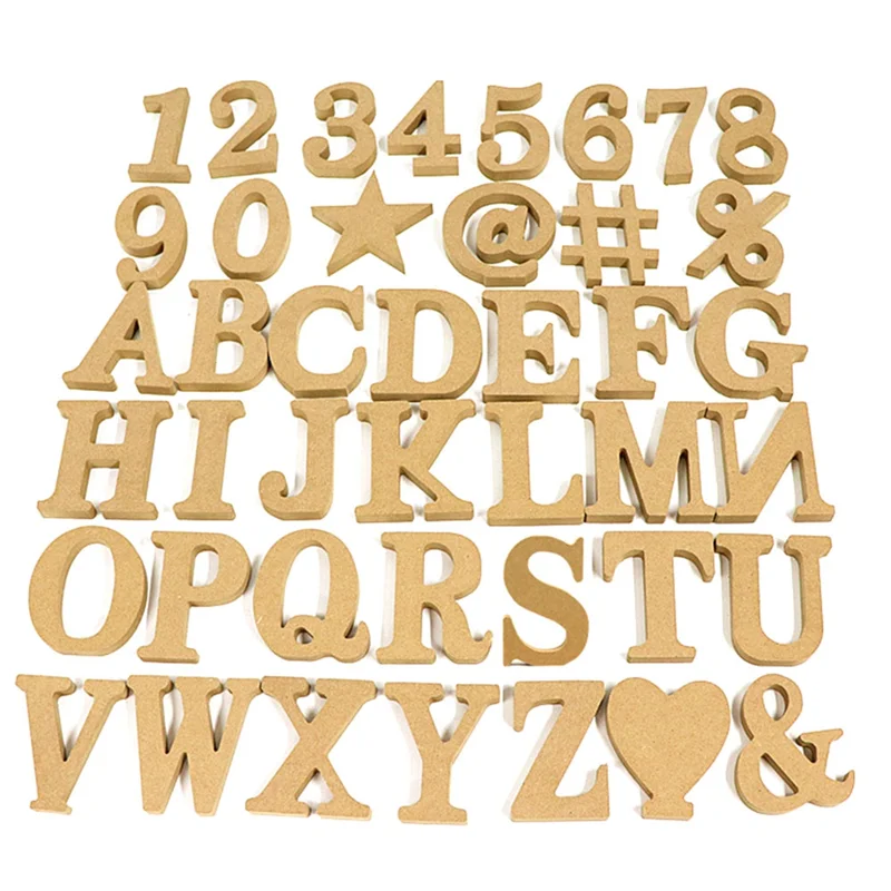 

AEB0-43PCS Wood Letters, Unfinished Wood Letters Decorative Standing Letters Slices Sign Board Decoration For Craft Home