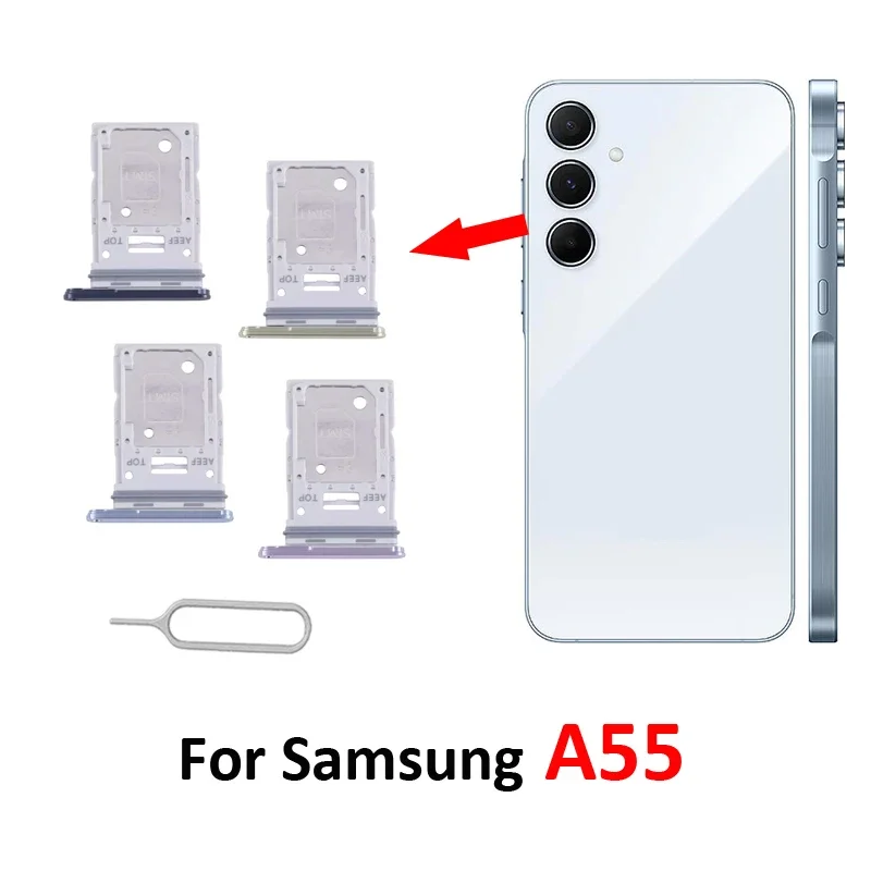 

Phone SIM Chip Tray For Samsung Galaxy A55 A556 A556V A556B A556E Pocket Holder With Tool