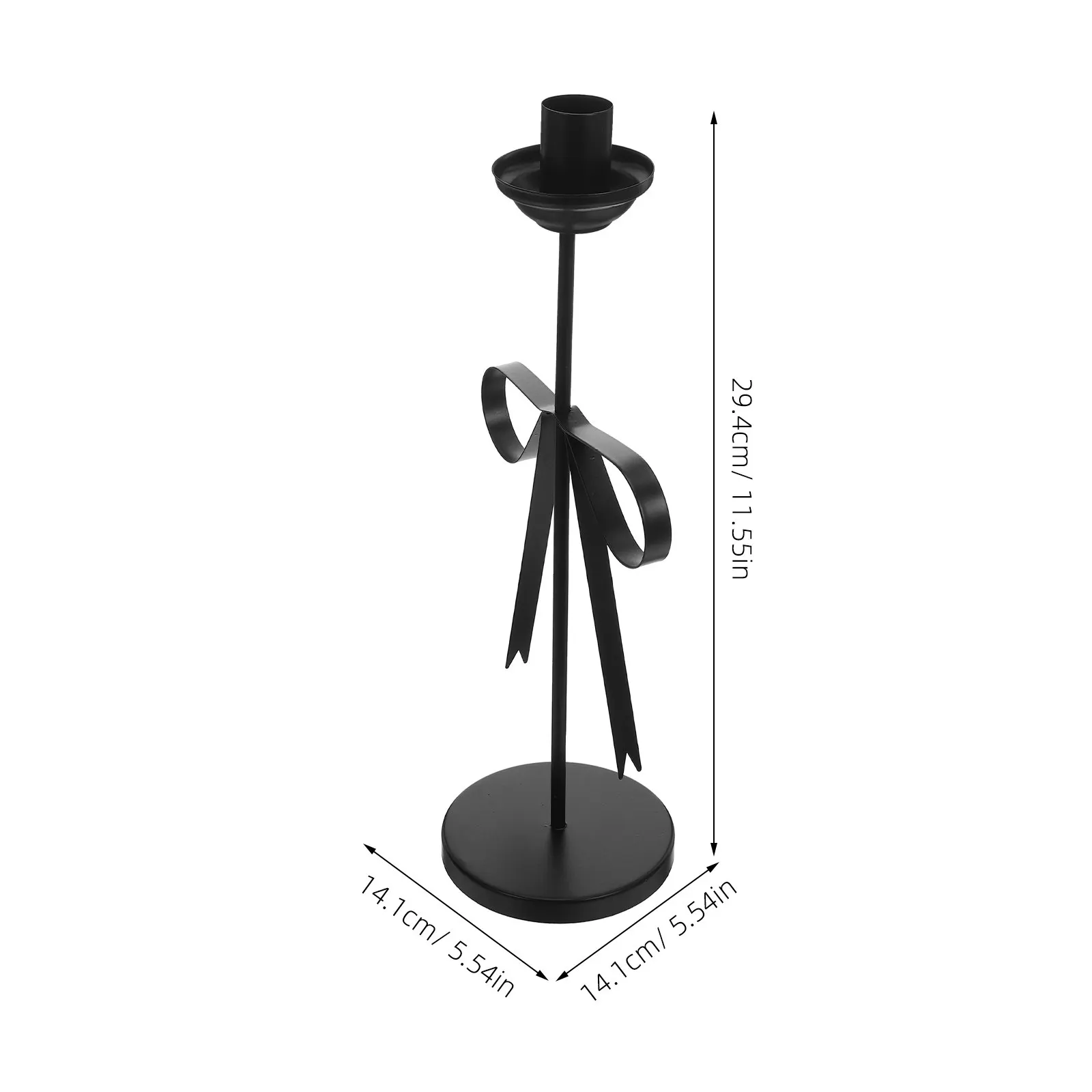 Iron Bow Shaped Stand for Taper Candles Dining Table Centerpiece Wedding Decor Rustic Metal Holder Festive Use