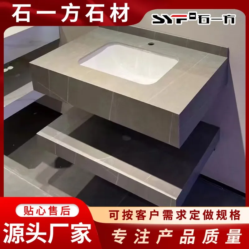 For Hotel Bathroom Rock Slab Under Counter Basin Cabinet Combination Marble Washbasin Set Toilet Sink Vanity Unit Modern