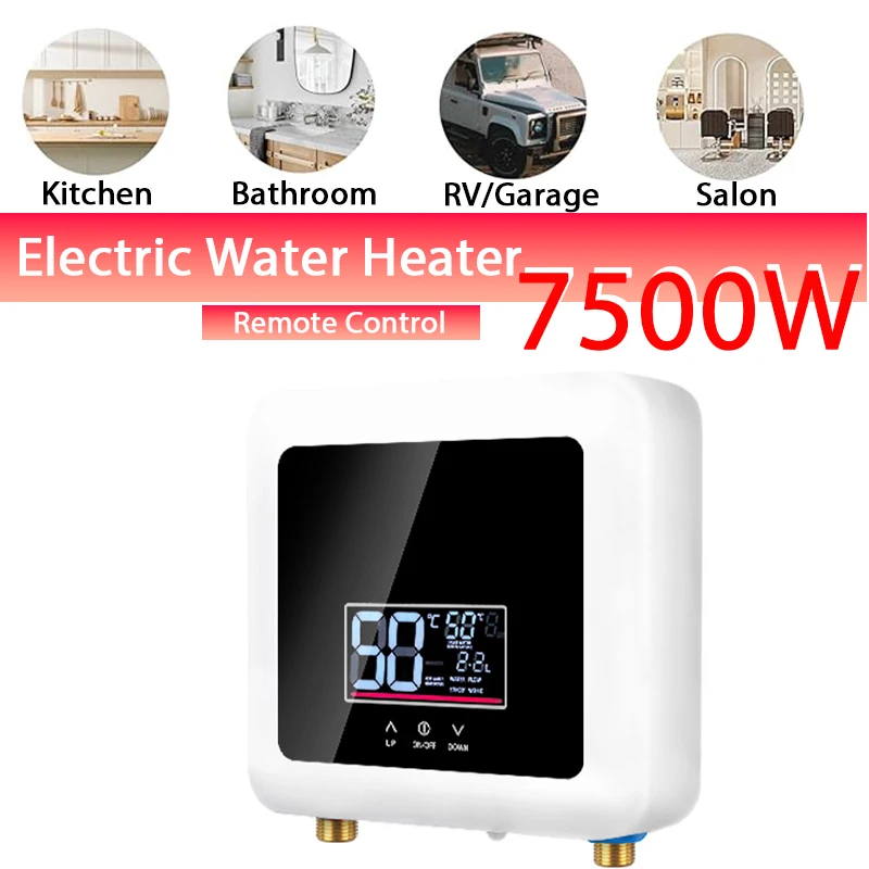 Electric Tankless Water Heater, Constant Temperature Instant Hot Water Heater with Digital Display On Demand Hot Water Heater