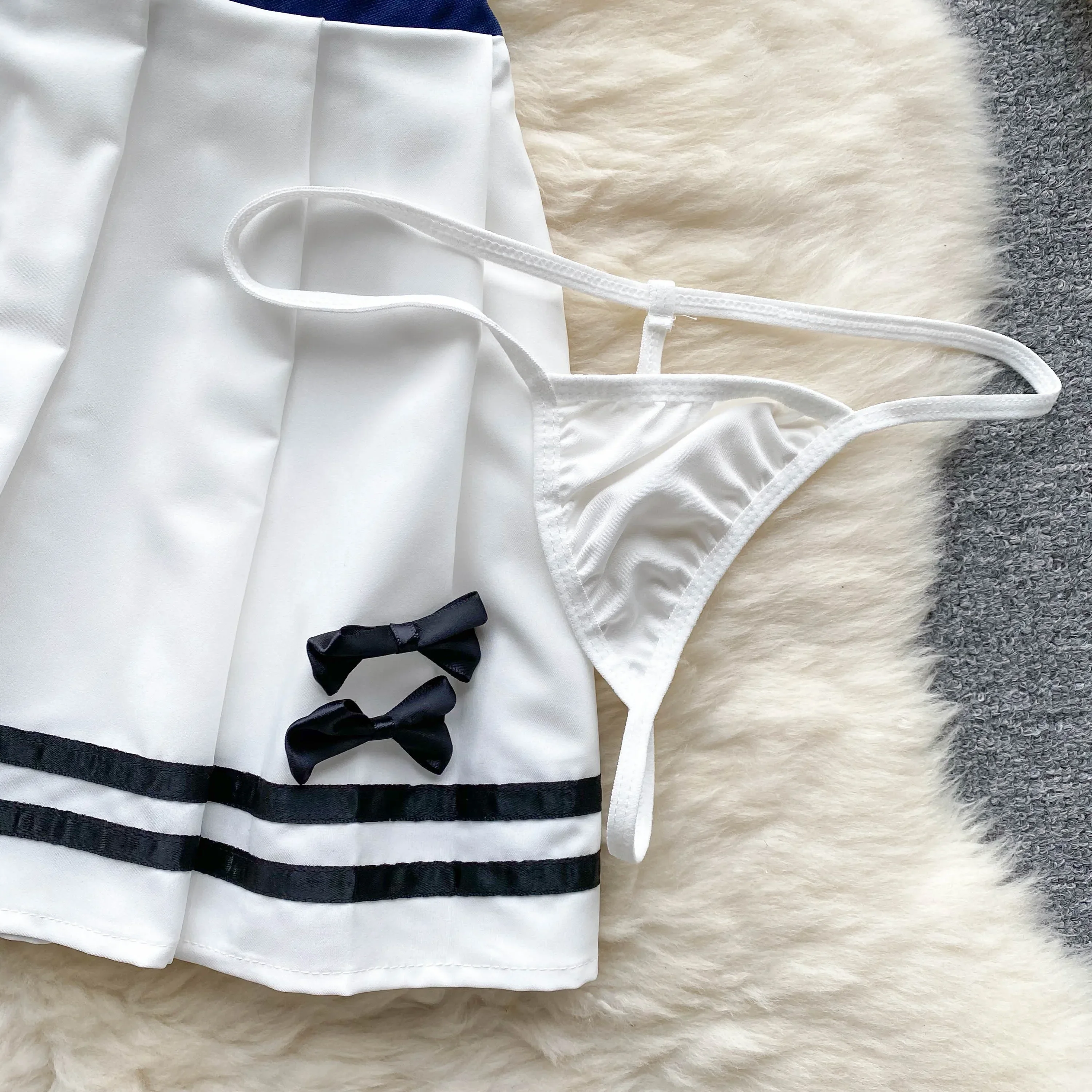 Women Cosplay Sexy Erotic Suits Japan Preppy Style Sheer Short Top+Short Skirt+Socks Sensual Nightwear Porn Outfit