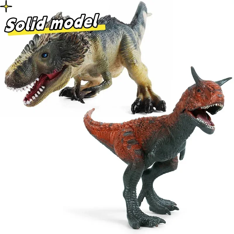 Simulation Jurassic Dinosaur Carnotaurus Squatting Tyrannosaurus Rex Model Action Figures T-Rex Figurines Decora Educational Toy