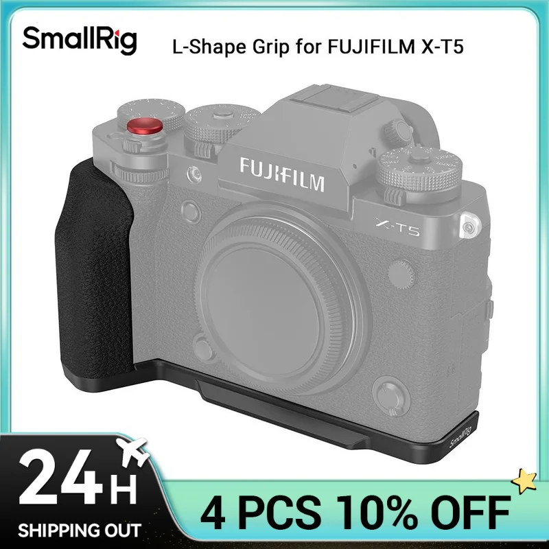 SmallRig przenośny uchwyt w kształcie litery L do X-T5 FUJIFILM (czarny) z uchwyt silikonowy i przyciskiem migawki, lekki tylko 79g - 4260