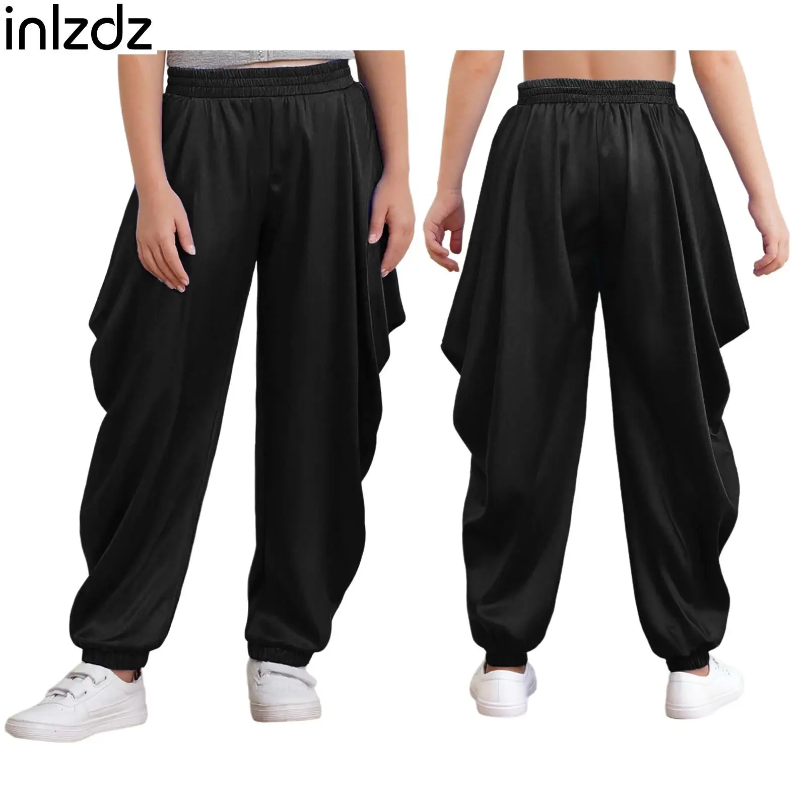 

Boys Fashion Satin Dhoti Prince Pants Halloween Theme Party Fancy Dress Ball Costumes Stretchy Loose Baggy Trousers Dress Up