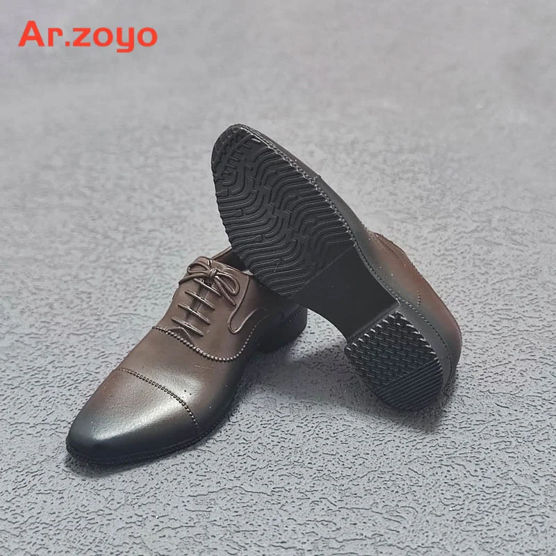 1/6 Scale Male Black Brown Leather Shoes Solid Gentleman Shoes Model Fit 12\'\' Soldier Action Figure Body Dolls