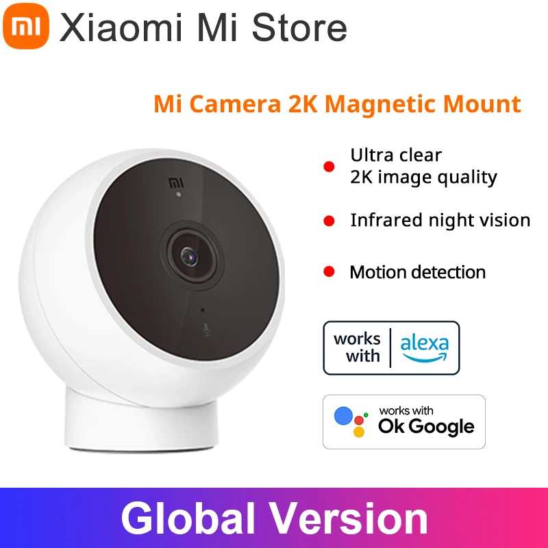 Global Version Mi Camera 2K (Magnetic Mount) Ultra Clear 2K Image Quality Motion Detection Infrared Night Vision