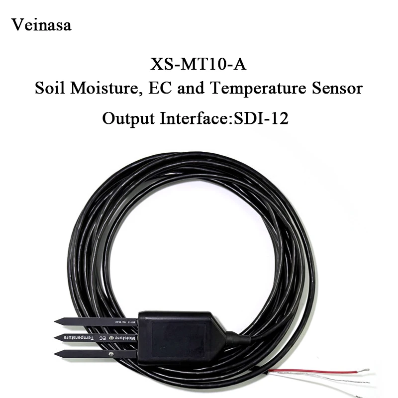 XS-MT10R-A-0-2V Multi-Parameter Soil Sensor Moisture EC Temp IP68  0-2V FDR 2m Cable Applicable for Science Research 20000us/cm