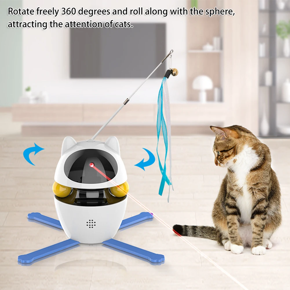 Multifunctional Interactive Cat Toy For Active Play/Entertainment Kittens Self Play Automatic Cat Teaser For Cat Indoor