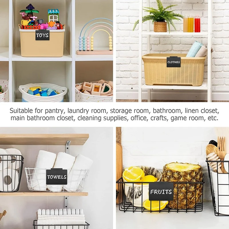 ملصقات بمشبك سلة بلاستيكية مكونة من 32 قطعة - ملصقات مسح جاف قابلة للإزالة وإعادة الاستخدام لتنظيم المنزل
