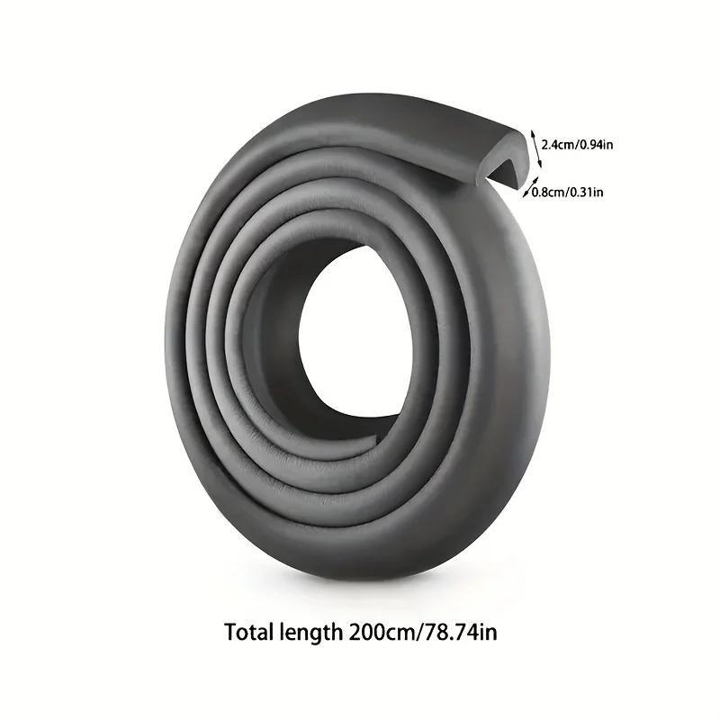 1PC 2M L-Shaped Child Bumper Strips Baby Safety Bumper Strips Table Safety Edge Coffee Table Corner Protection Strips