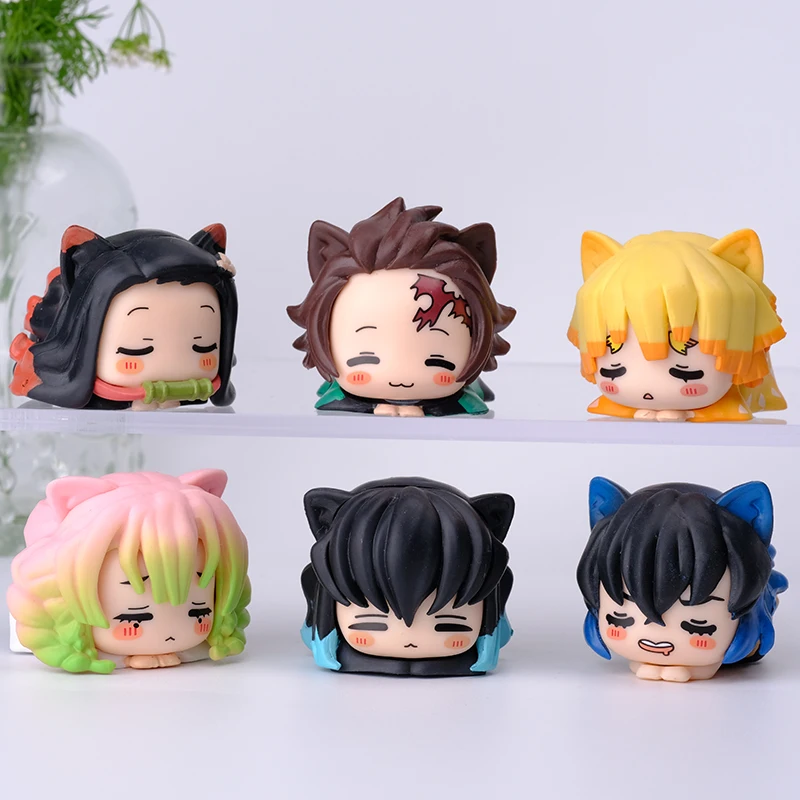 

6pcs/set Anime Demon Slayer Figure Model Tanjirou Nezuko Zenitsu Mitsuri Figures Gute Q Version PVC Figures Toys Dolls Kid Gift