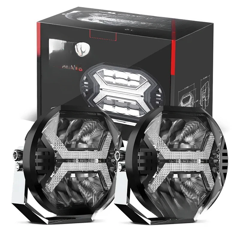 トラック/ジープ/ピックアップトラック/UTV/SUV用4インチLEDドライビングライトセット、デイタイムランニングライト搭載