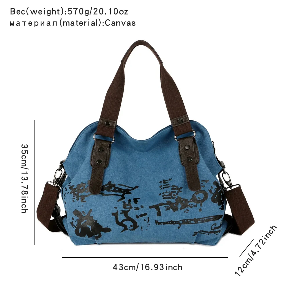 Hot Sell Stylish Graffiti Pattern Tote Bag Lady's Large Capacity Canvas Handbag Casual Perfect Shoulder Bag For Everyday Use